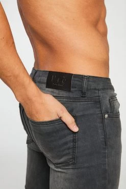 SS20 Super Spray On Ripped And Repaired Jeans - Grey