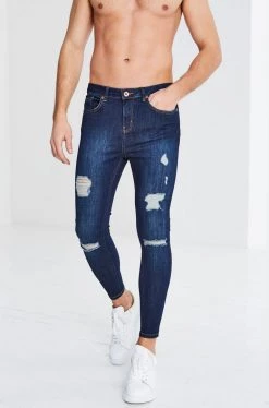 AW20 Granada Ripped And Repaired Jeans - Blue