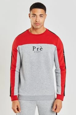 AW20 SWEATS Altura Sweat - Grey Marl/Samba Red