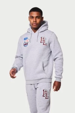 SS22 HOODIES Seattle Badge Hood - Grey Marl
