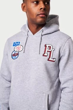 SS22 HOODIES Seattle Badge Hood - Grey Marl