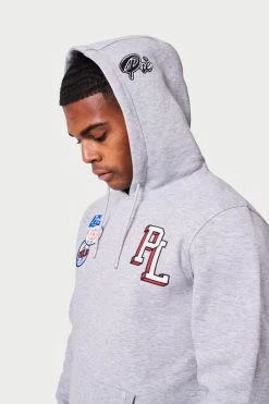 SS22 HOODIES Seattle Badge Hood - Grey Marl