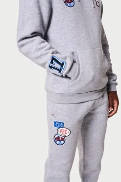 SS22 HOODIES Seattle Badge Hood - Grey Marl