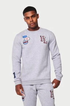 SS22 SWEATS Seattle Badge Sweat - Grey Marl