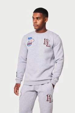 SS22 SWEATS Seattle Badge Sweat - Grey Marl