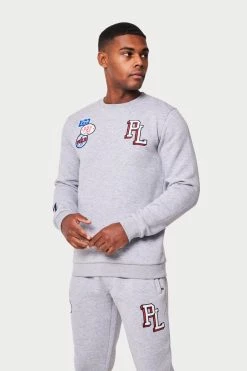 SS22 SWEATS Seattle Badge Sweat - Grey Marl