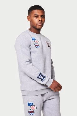 SS22 SWEATS Seattle Badge Sweat - Grey Marl