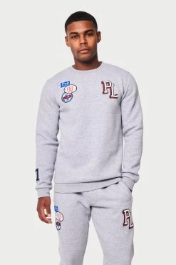 SS22 SWEATS Seattle Badge Sweat - Grey Marl