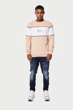 SS22 College Sweat - Sand/White