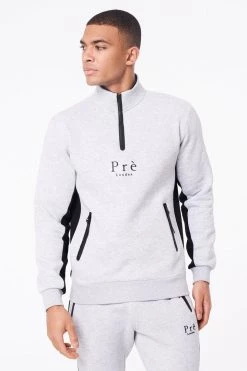 AW21 TRACKSUITS Tirso 1/4 Zip - Grey Marl/Black