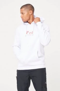 AW21 Essential Hood - White/Red HOODIES