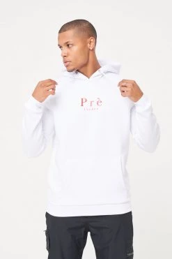 AW21 Essential Hood - White/Red HOODIES