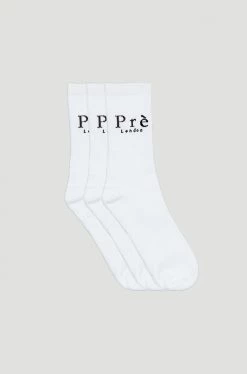 AW20 Prè London Socks Triple Pack - White